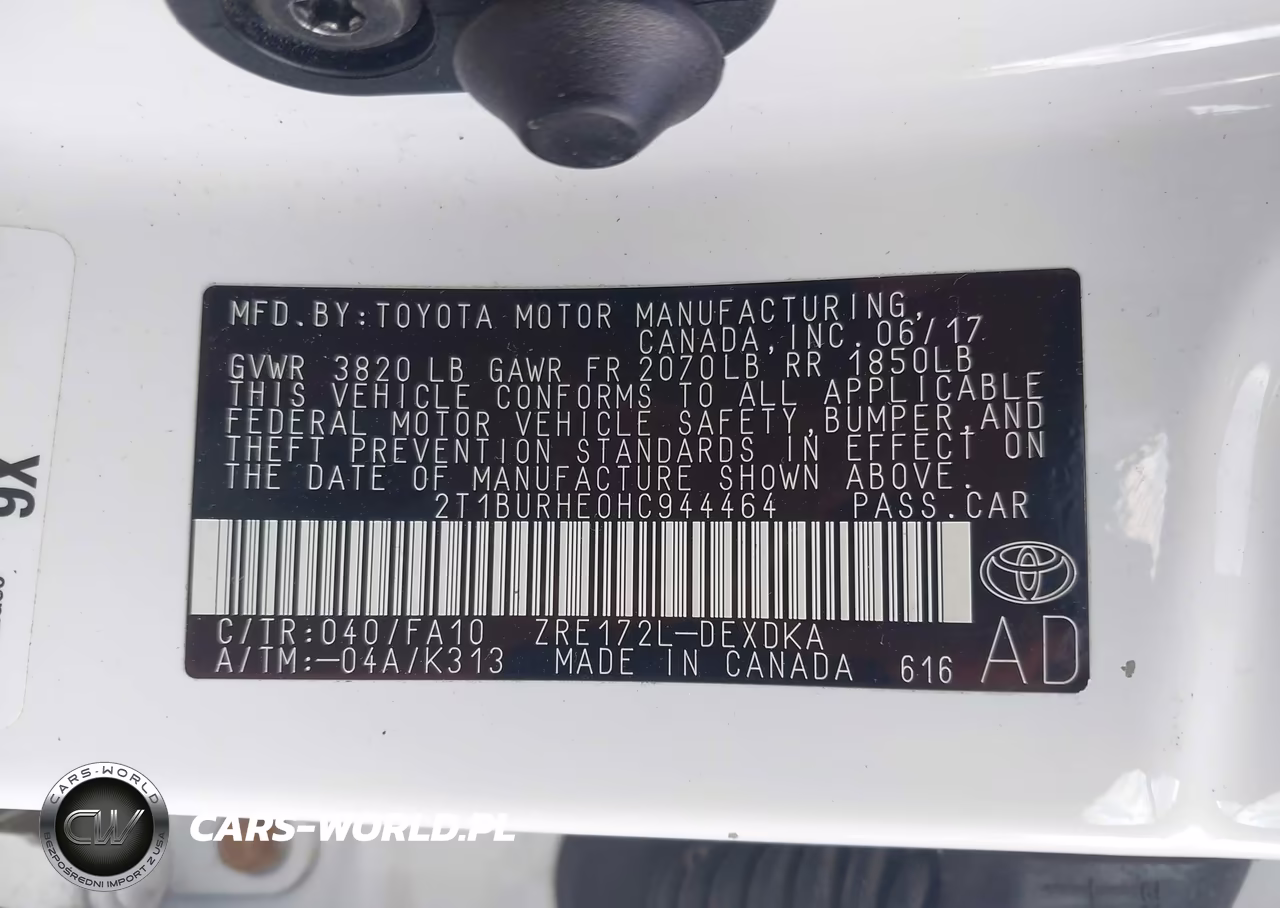 2017 Toyota Corolla L VIN:2T1BURHE0HC944464 - 9