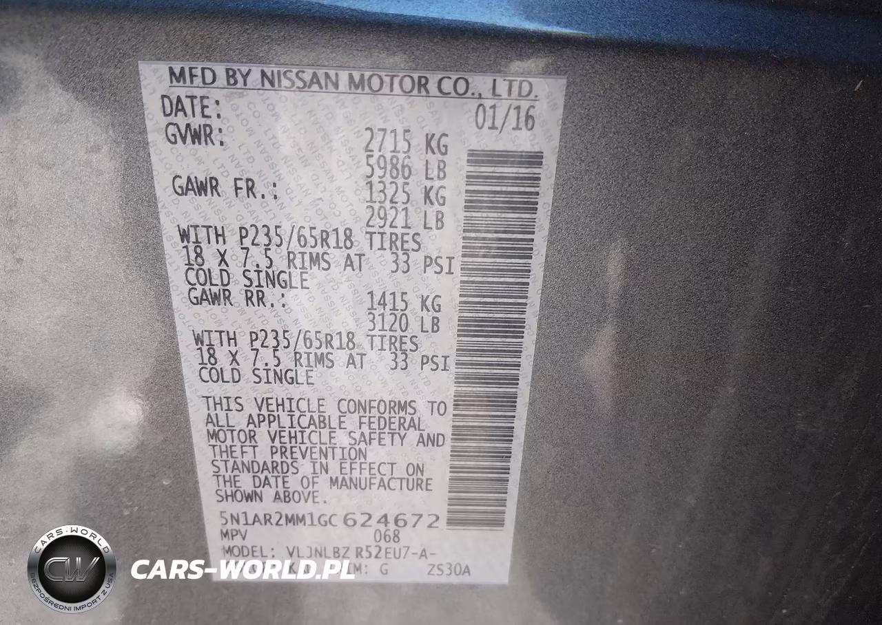 2016 Nissan Pathfinder S VIN:5N1AR2MM1GC624672 - 9