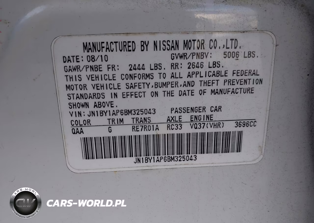 2011 Infiniti M37 VIN:JN1BY1AP6BM325043 - 9