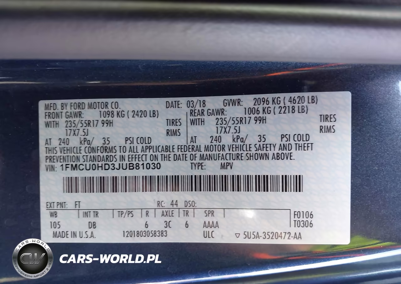 2018 Ford Escape Sel VIN:1FMCU0HD3JUB81030 - 9