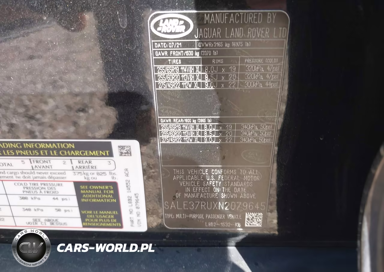 2022 Land Rover Defender 110 X-Dynamic Hse VIN:SALE37RUXN2079645 - 9