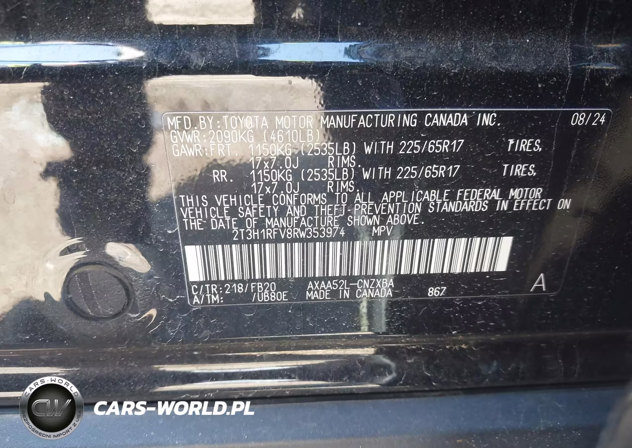 2024 Toyota Rav4 Le VIN:2T3H1RFV8RW353974 - 9