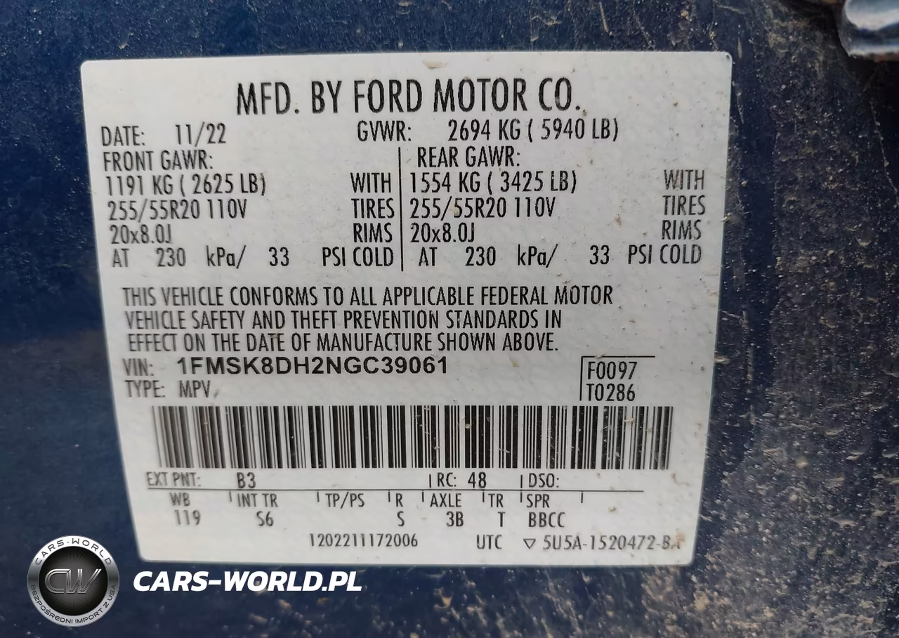 2022 Ford Explorer Xlt VIN:1FMSK8DH2NGC39061 - 9