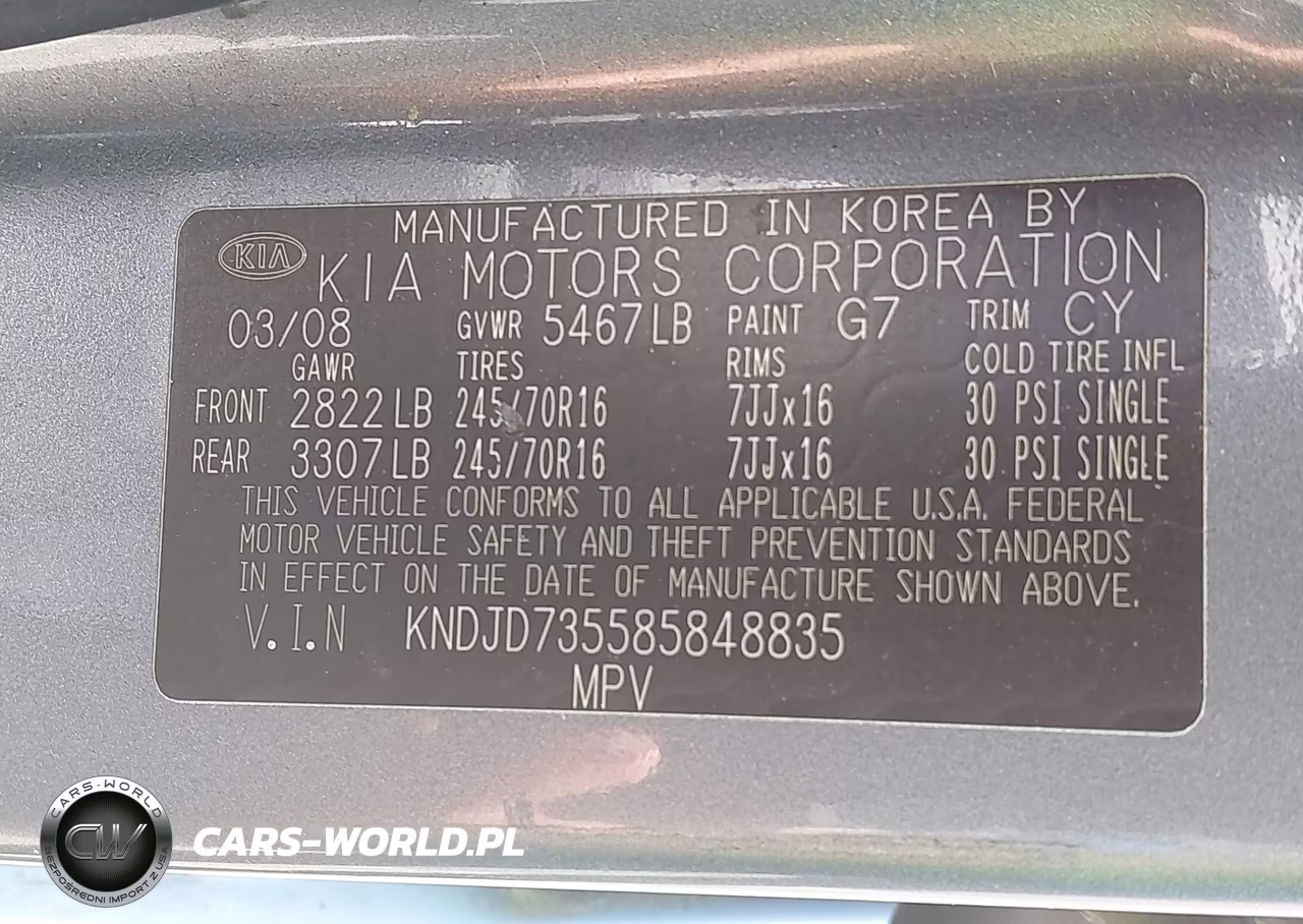 2008 Kia Sorento Lx Base VIN:KNDJD735585848835 - 9