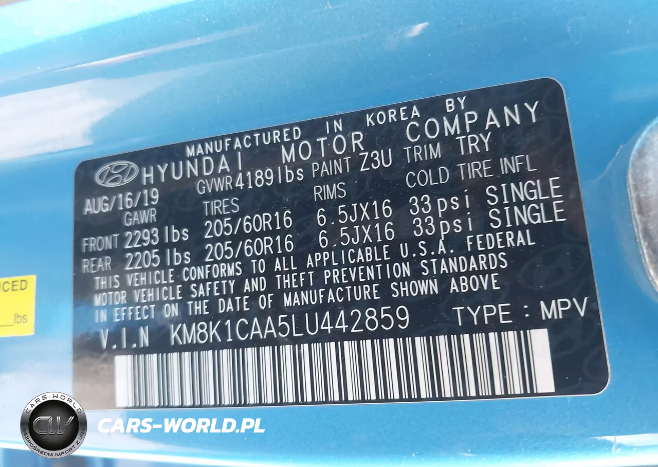 2020 Hyundai Kona Se VIN:KM8K1CAA5LU442859 - 9