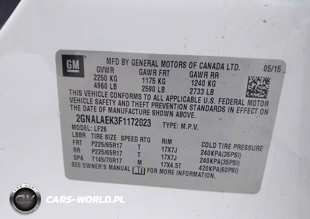2015 Chevrolet Equinox Ls VIN:2GNALAEK3F1172023 - 9