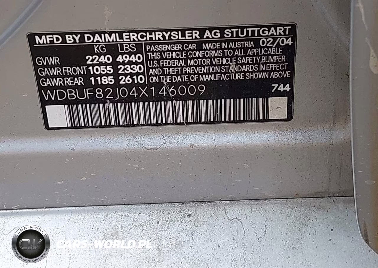 2004 Mercedes-Benz E 320 4Matic VIN:WDBUF82J04X146009 - 9