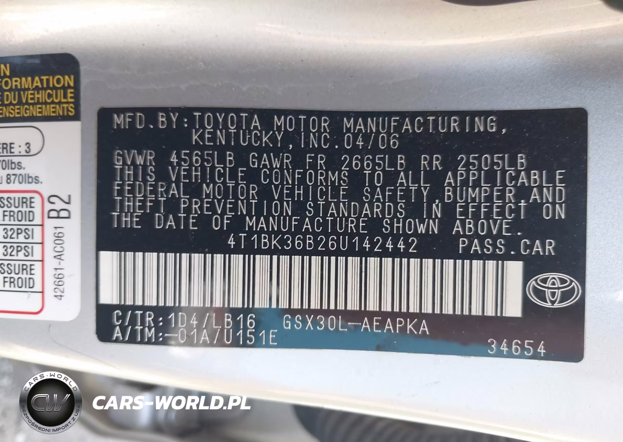 2006 Toyota Avalon Limited VIN:4T1BK36B26U142442 - 9