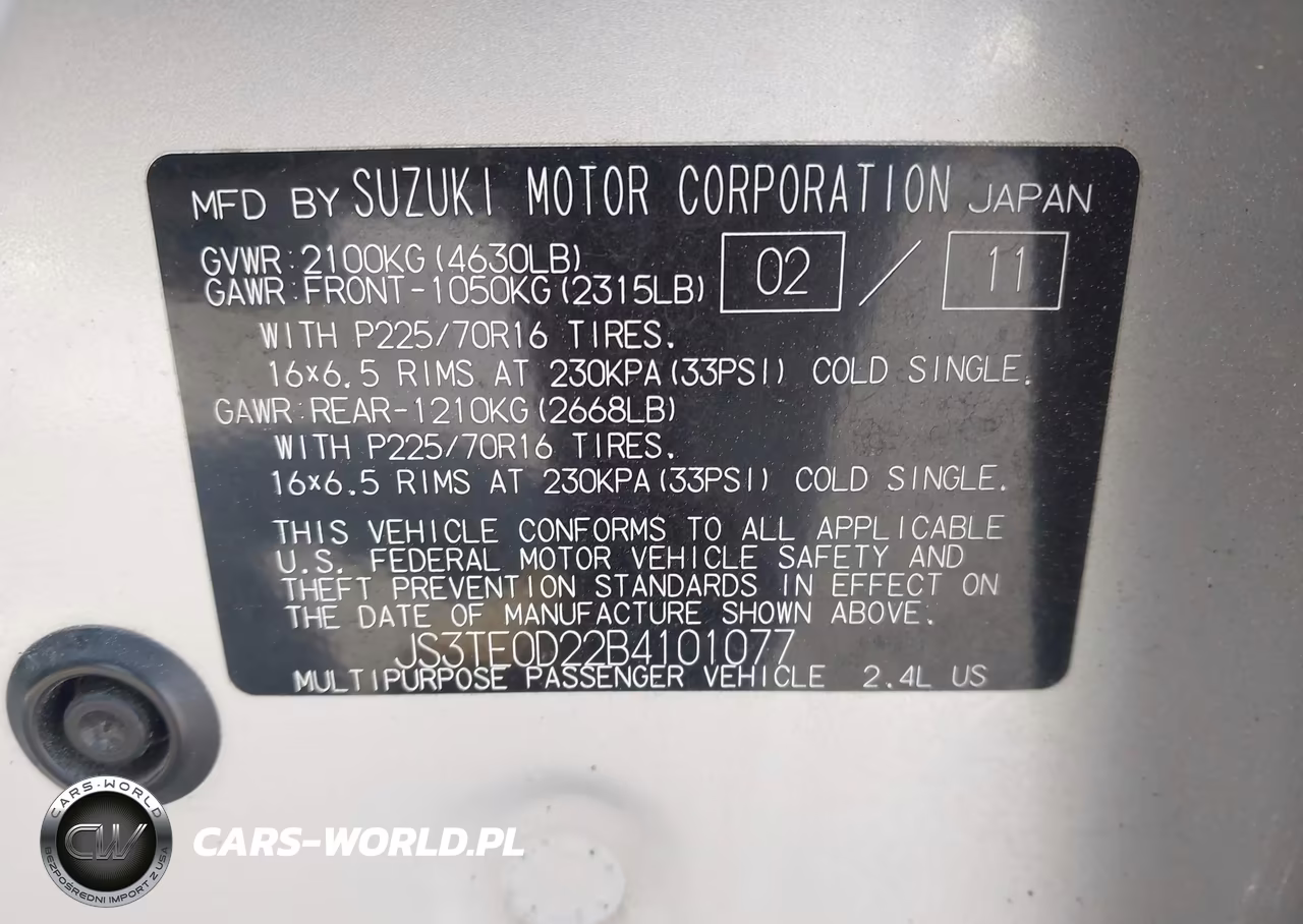 2011 Suzuki Grand Vitara Premium VIN:JS3TE0D22B4101077 - 9
