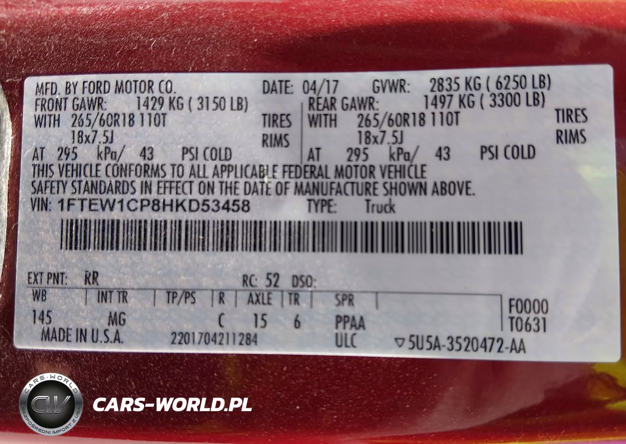 2017 Ford F-150 Xlt VIN:1FTEW1CP8HKD53458 - 9