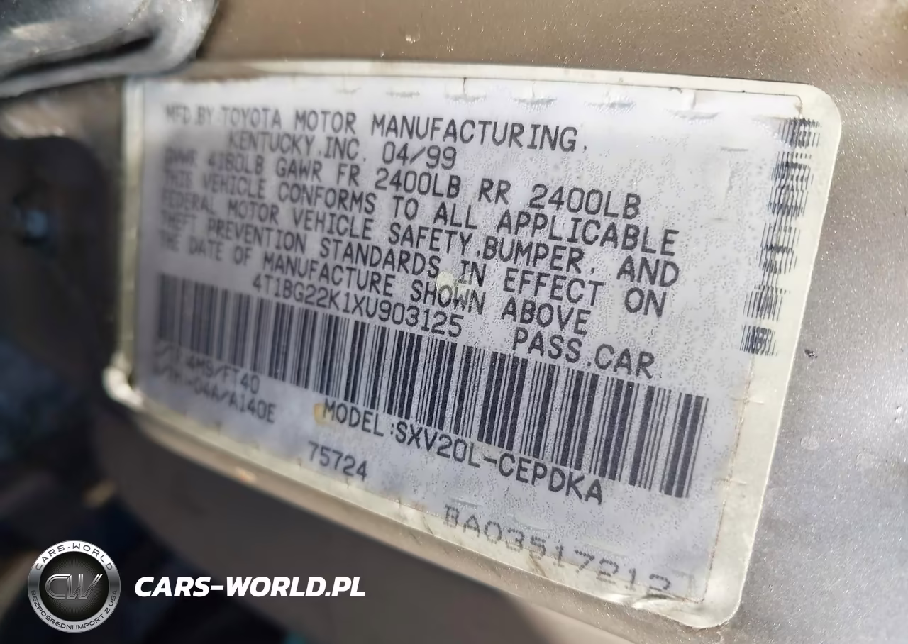 1999 Toyota Camry Ce VIN:4T1BG22K1XU903125 - 9