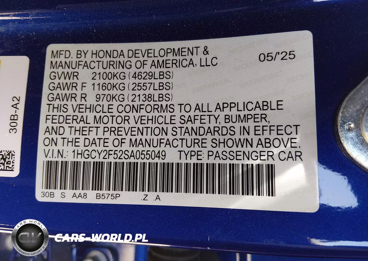 2025 Honda Accord Hybrid Sport VIN:1HGCY2F52SA055049 - 9