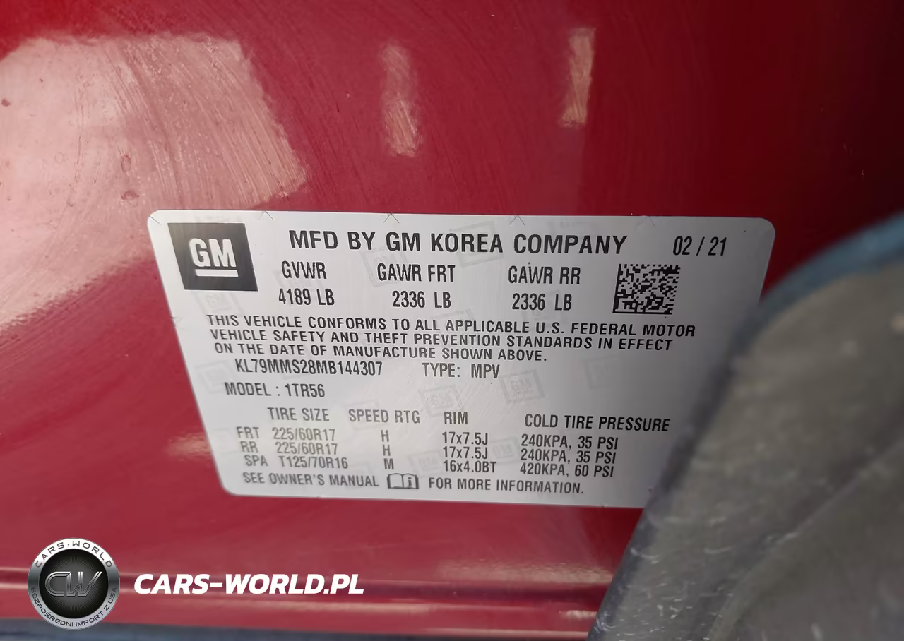2021 Chevrolet Trailblazer Fwd Ls VIN:KL79MMS28MB144307 - 9