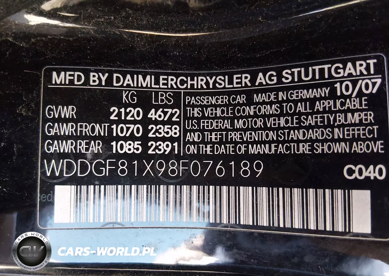 2008 Mercedes-Benz C 300 Sport 4Matic VIN:WDDGF81X98F076189 - 9