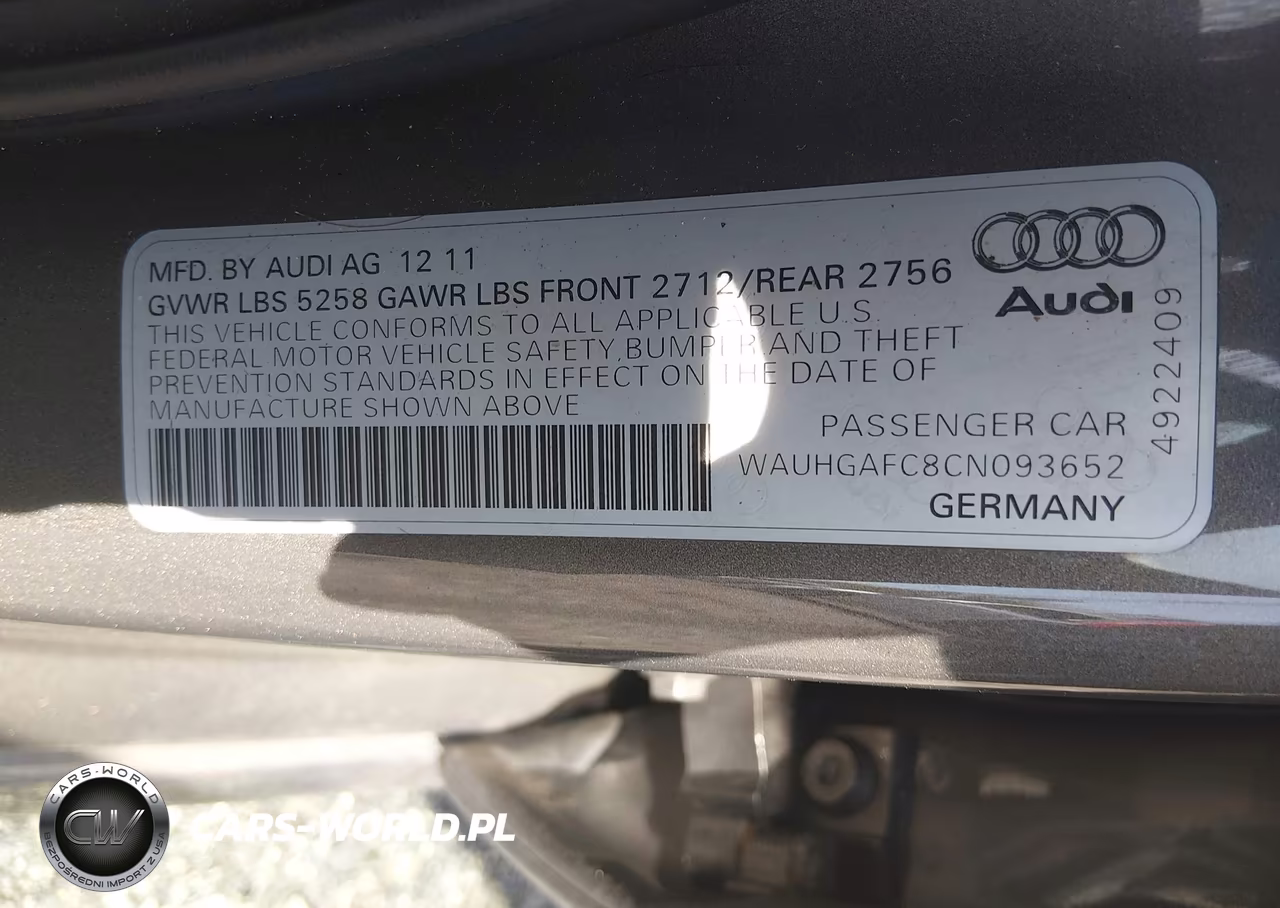 2012 Audi A6 3.0 Premium VIN:WAUHGAFC8CN093652 - 9