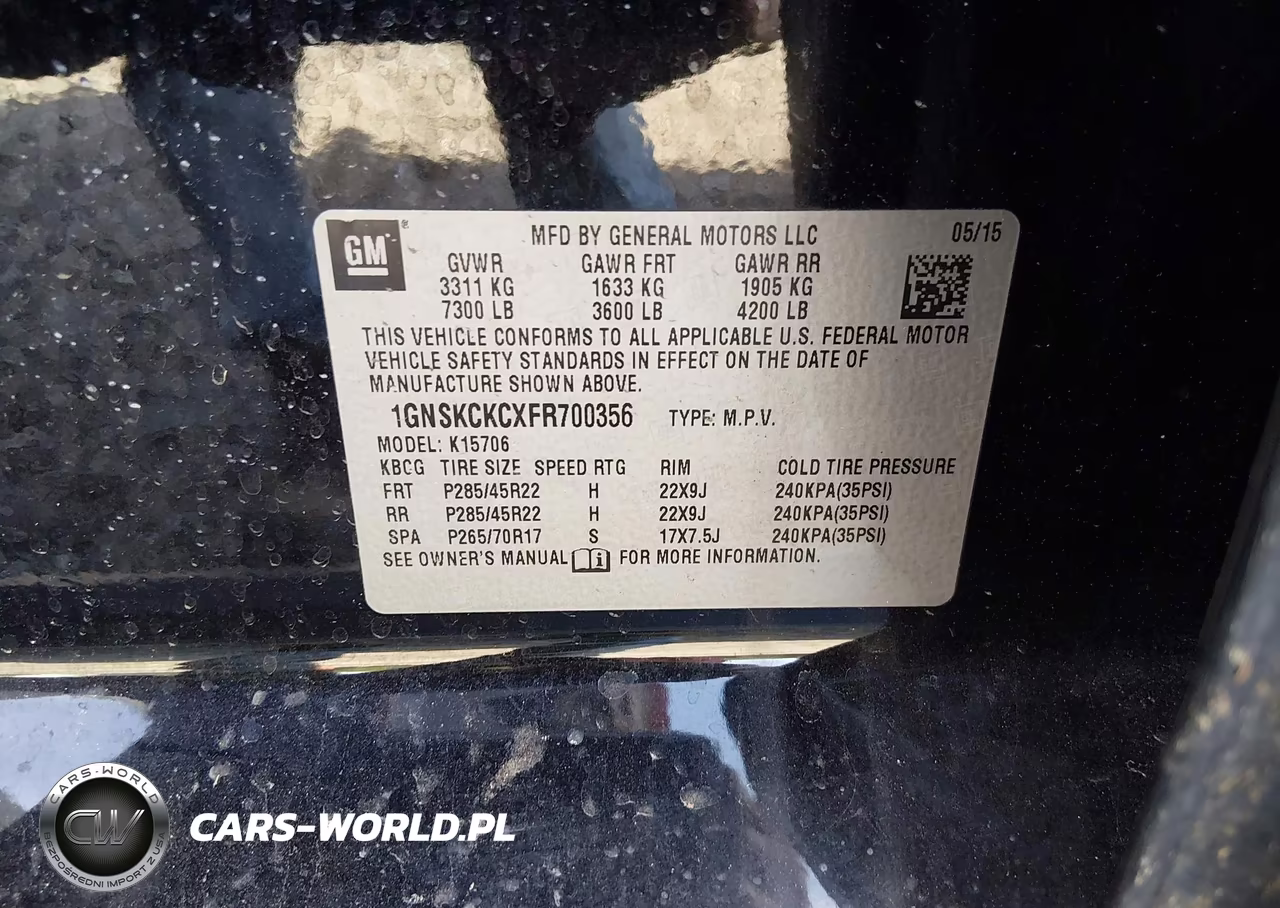 2015 Chevrolet Tahoe Ltz VIN:1GNSKCKCXFR700356 - 9