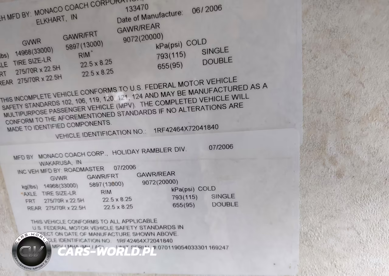 2007 Roadmaster Rail Monocoque VIN:1RF42464X72041840 - 9