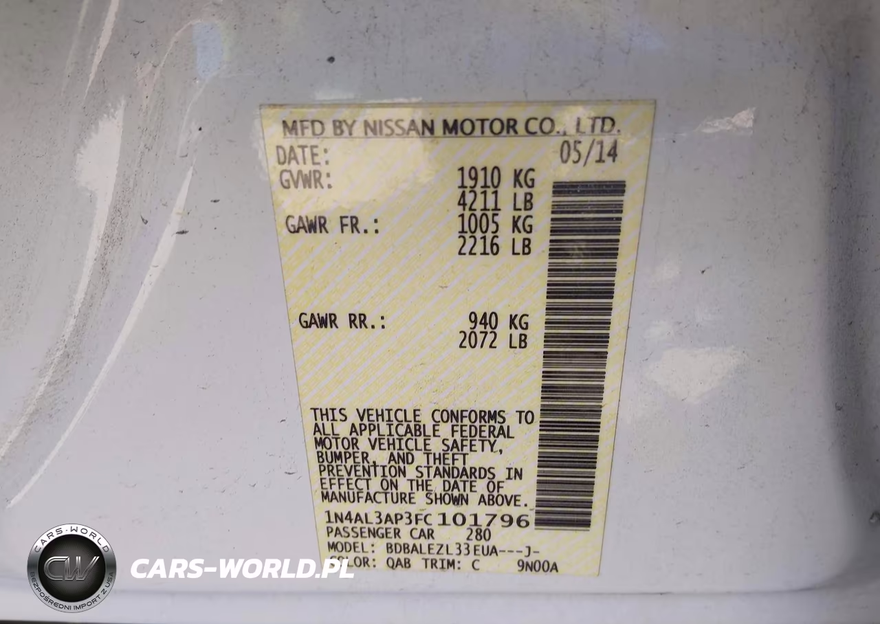 2015 Nissan Altima 2.5 S VIN:1N4AL3AP3FC101796 - 9