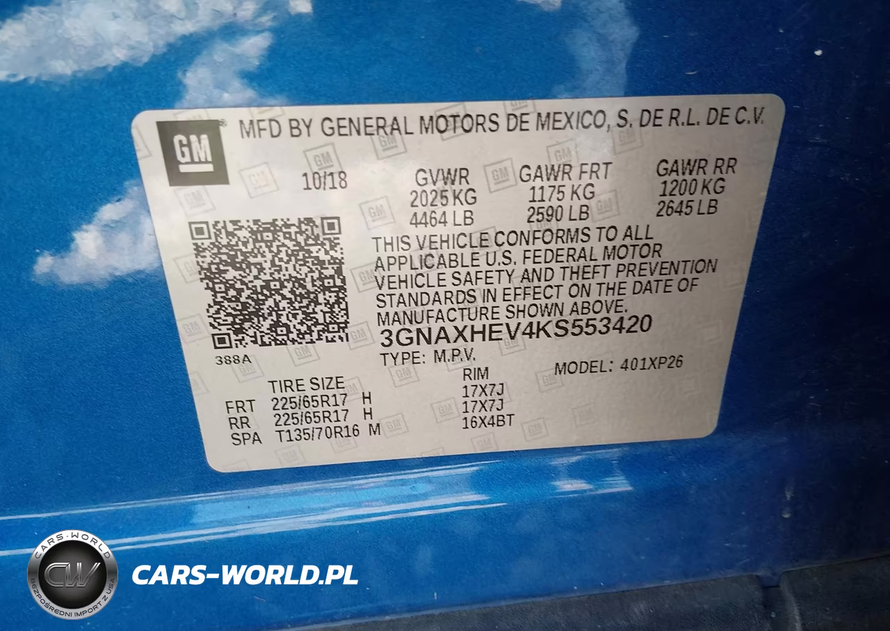 2019 Chevrolet Equinox Ls VIN:3GNAXHEV4KS553420 - 9