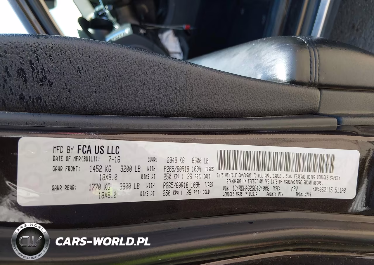 2016 Dodge Durango Sxt VIN:1C4RDHAG2GC484008 - 9