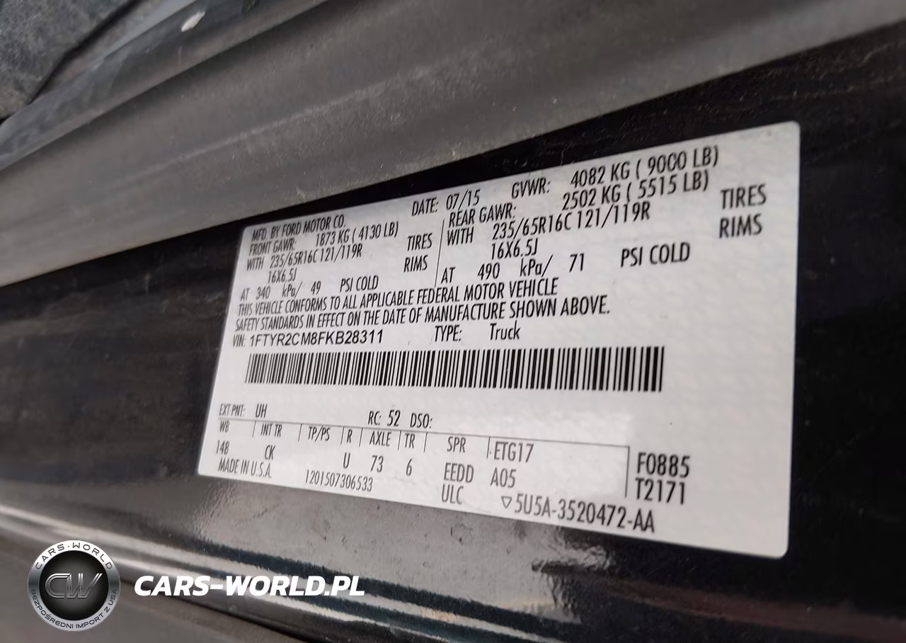2015 Ford Transit-250 VIN:1FTYR2CM8FKB28311 - 9