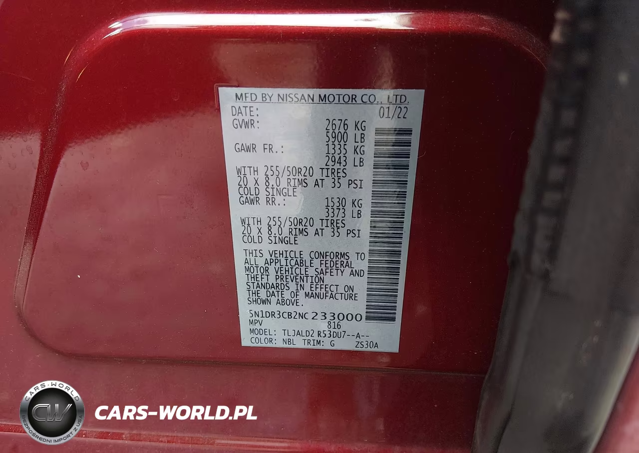 2022 Nissan Pathfinder Sl 2Wd VIN:5N1DR3CB2NC233000 - 9
