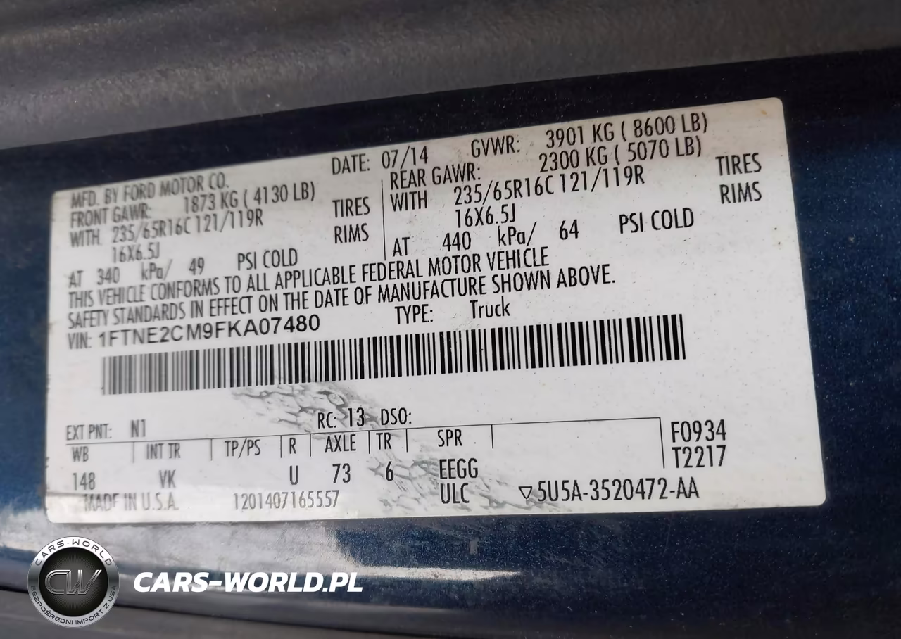2015 Ford Transit-150 VIN:1FTNE2CM9FKA07480 - 9
