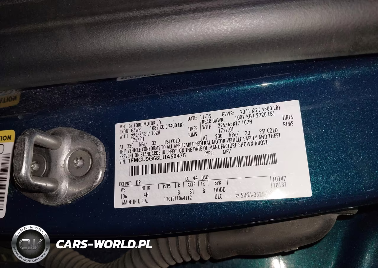 2020 Ford Escape Se VIN:1FMCU9G68LUA50475 - 9