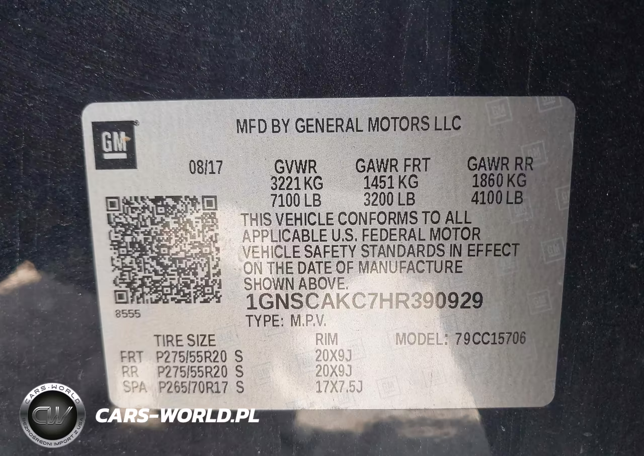 2017 Chevrolet Tahoe Ls VIN:1GNSCAKC7HR390929 - 9