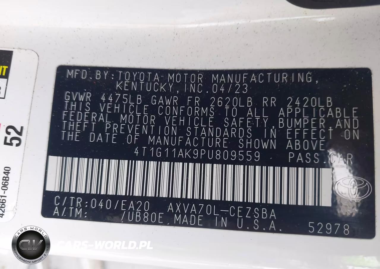 2023 Toyota Camry Se VIN:4T1G11AK9PU809559 - 9