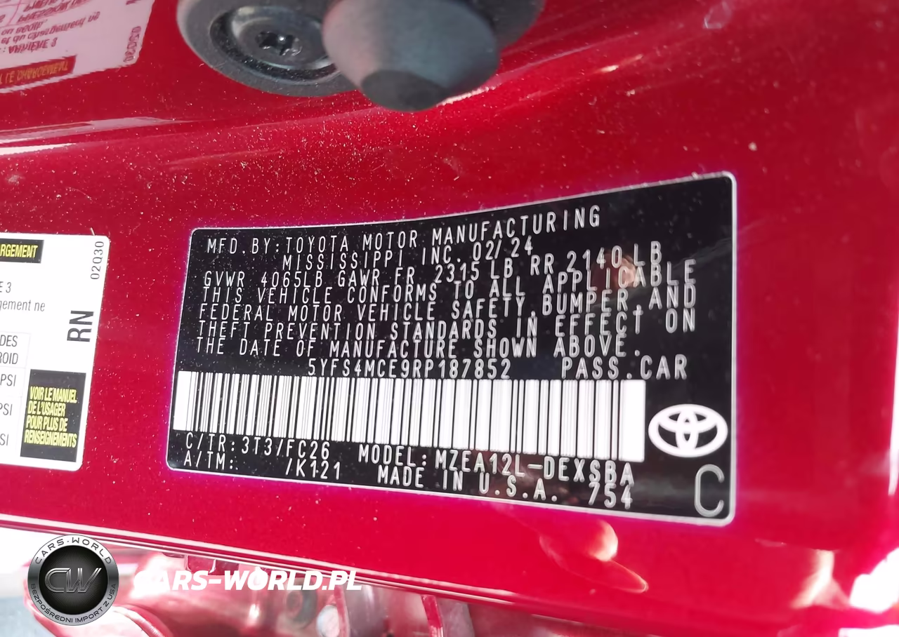 2024 Toyota Corolla Se VIN:5YFS4MCE9RP187852 - 9