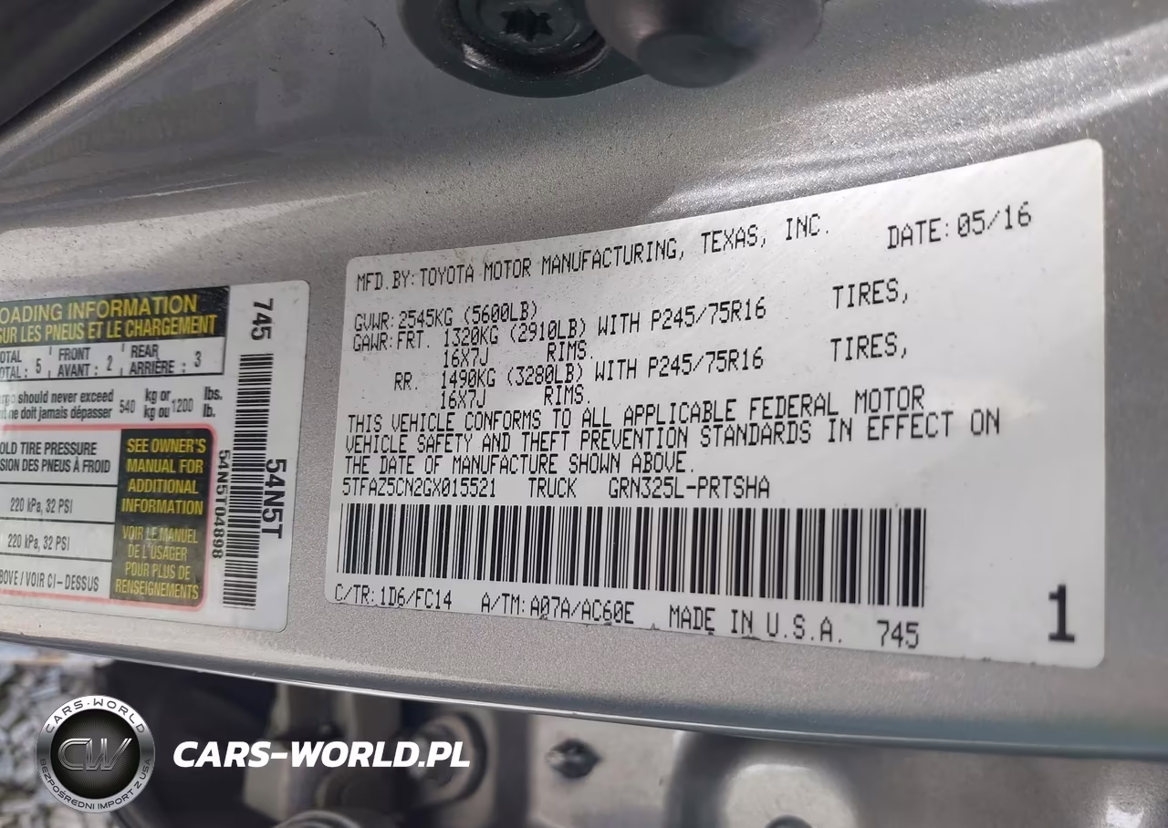 2016 Toyota Tacoma Sr5 V6 VIN:5TFAZ5CN2GX015521 - 9