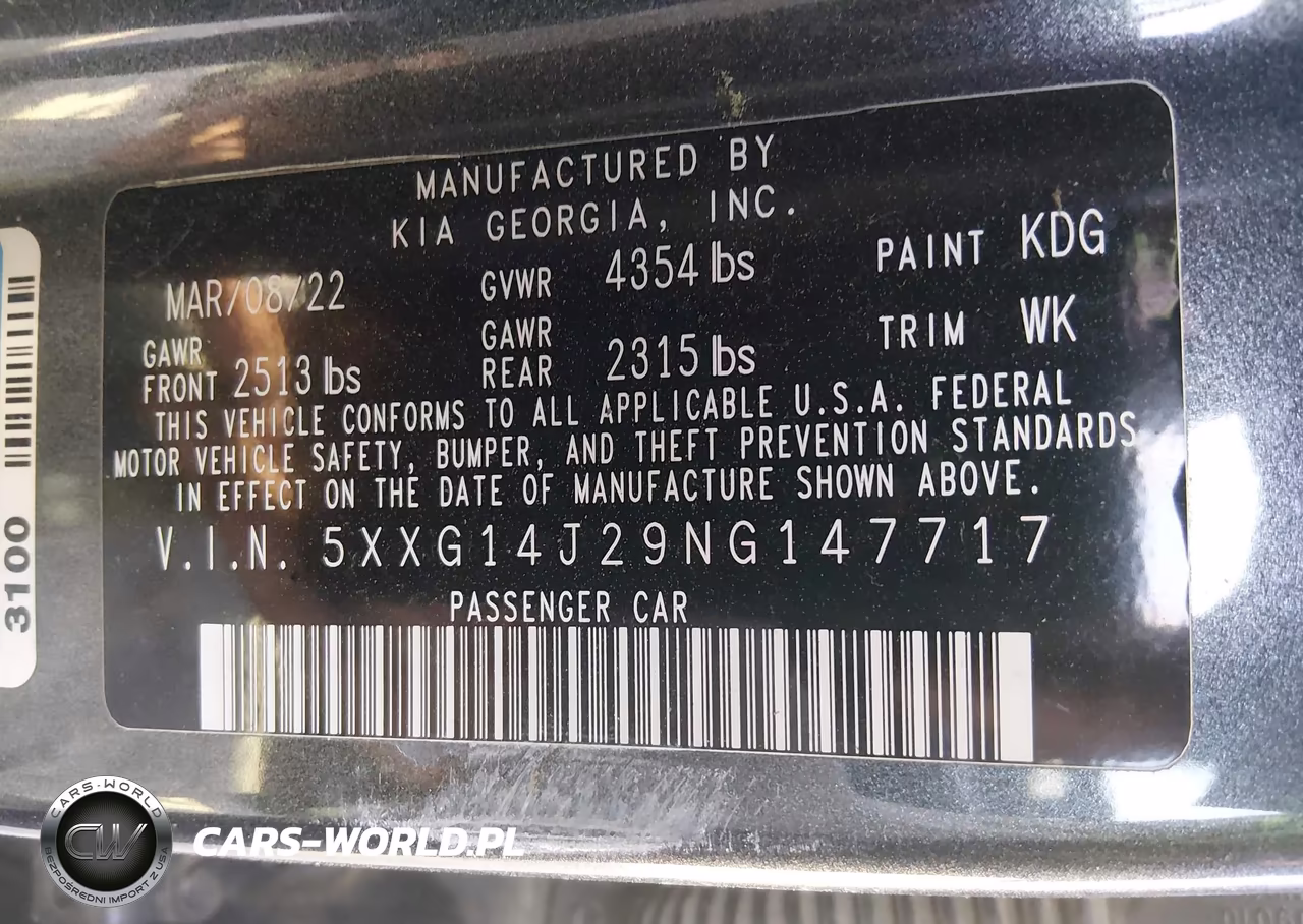 2022 Kia K5 Lxs VIN:5XXG14J29NG147717 - 9