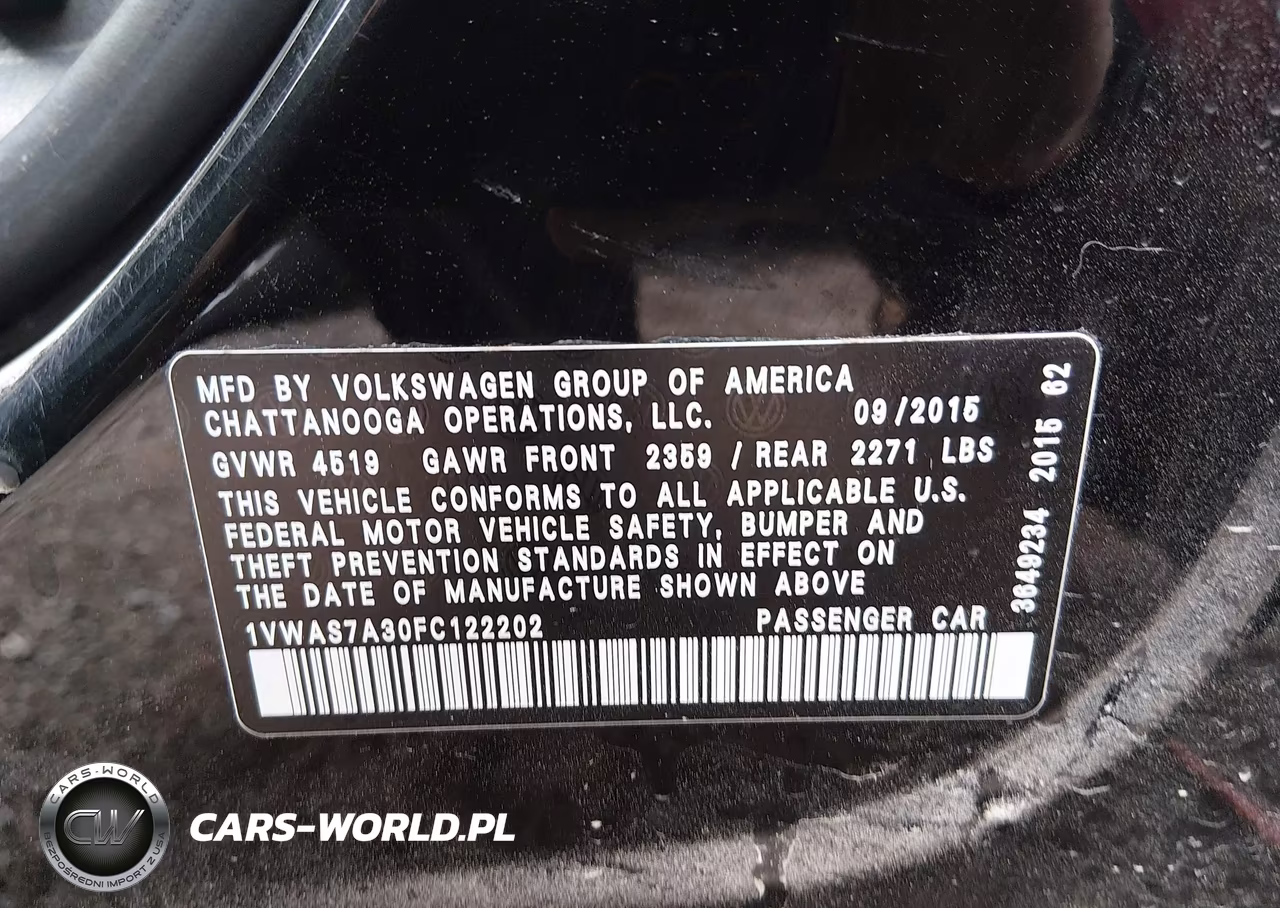 2015 Volkswagen Passat 1.8T Limited Edition VIN:1VWAS7A30FC122202 - 9