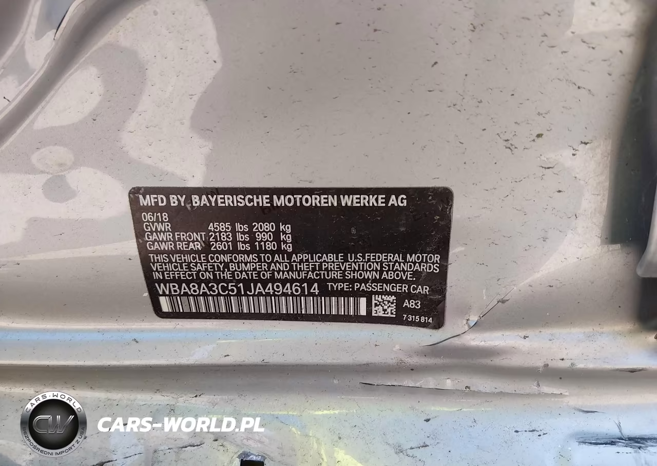 2018 BMW 320I xDrive VIN:WBA8A3C51JA494614 - 9