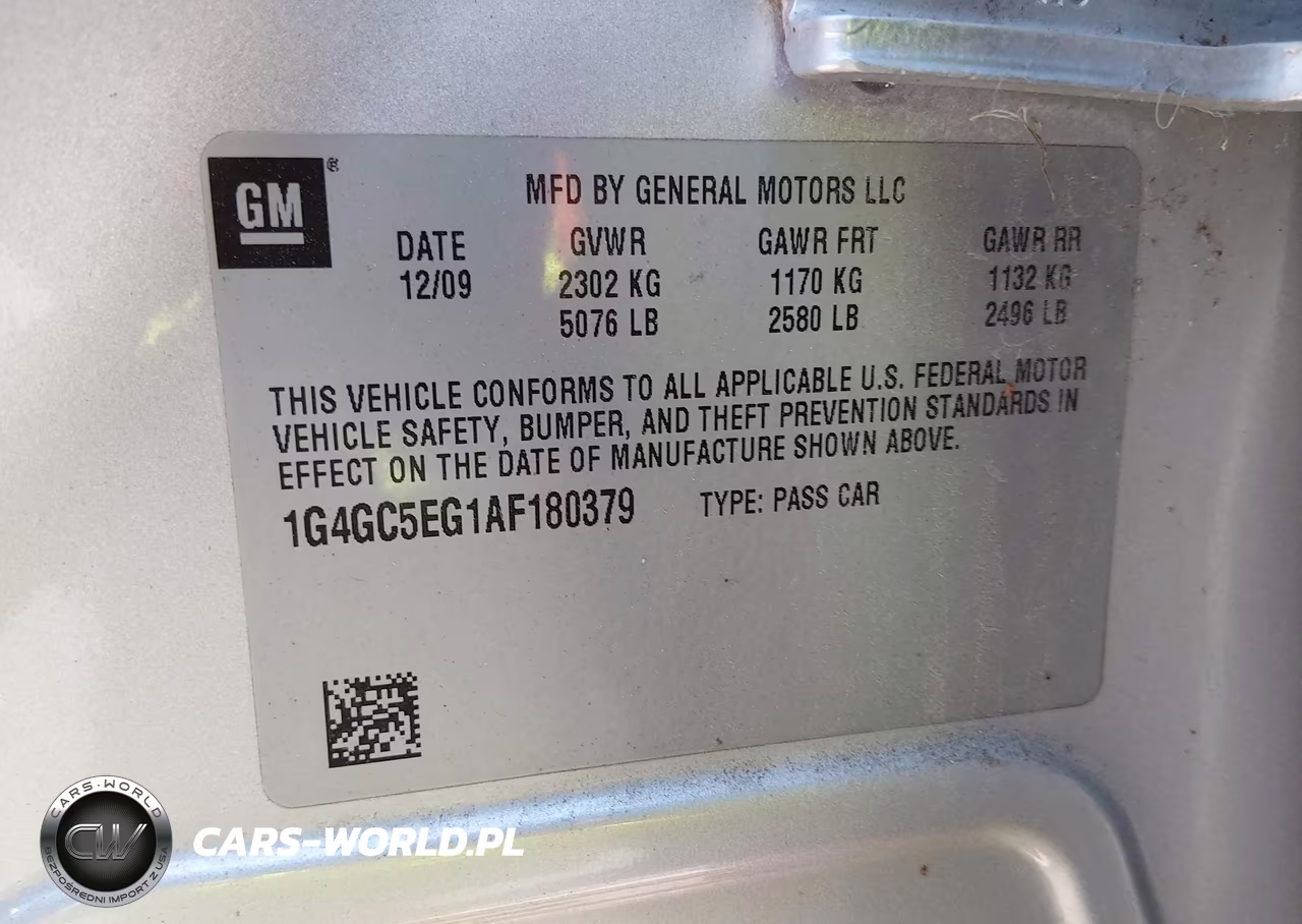 2010 Buick Lacrosse Cxl VIN:1G4GC5EG1AF180379 - 9