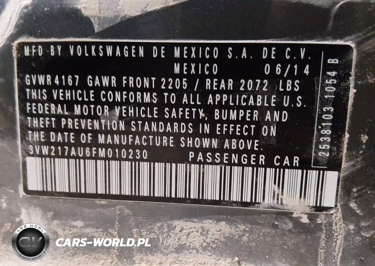 2015 Volkswagen Golf Tsi S 4-Door VIN:3VW217AU6FM010230 - 9