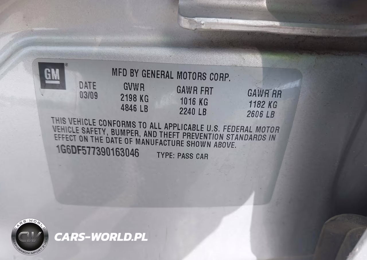2009 Cadillac Cts Standard VIN:1G6DF577390163046 - 9