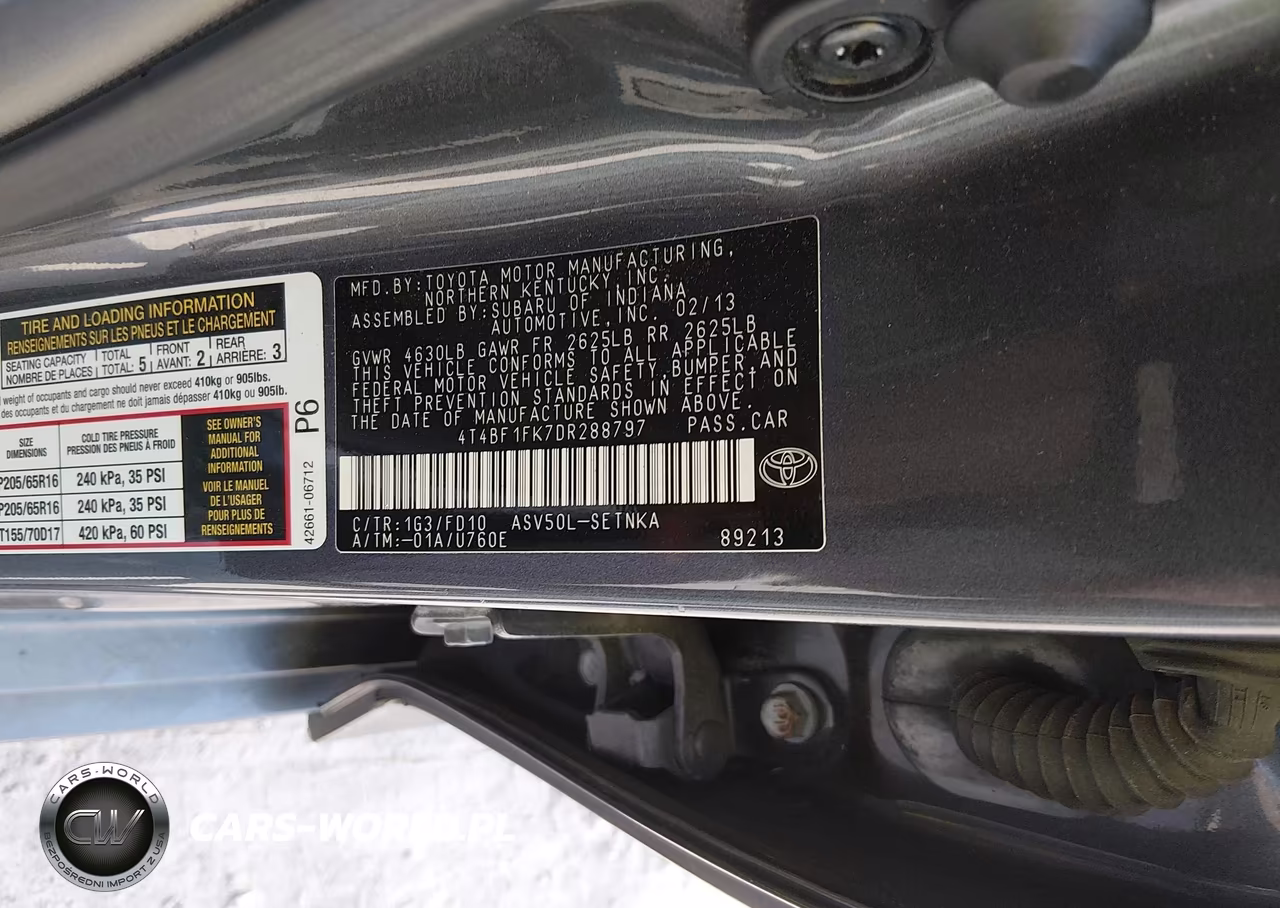 2013 Toyota Camry Le VIN:4T4BF1FK7DR288797 - 9