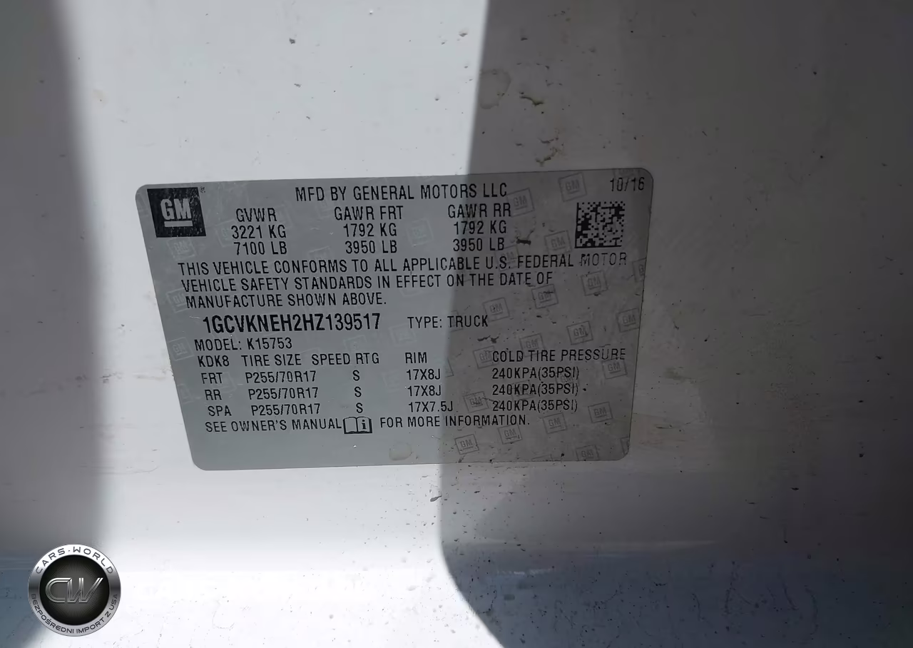 2017 Chevrolet Silverado 1500 Wt VIN:1GCVKNEH2HZ139517 - 9
