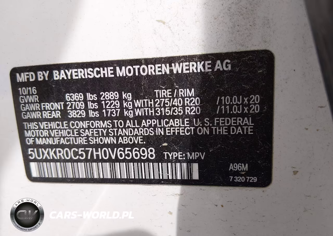 2017 BMW X5 xDrive35I VIN:5UXKR0C57H0V65698 - 9