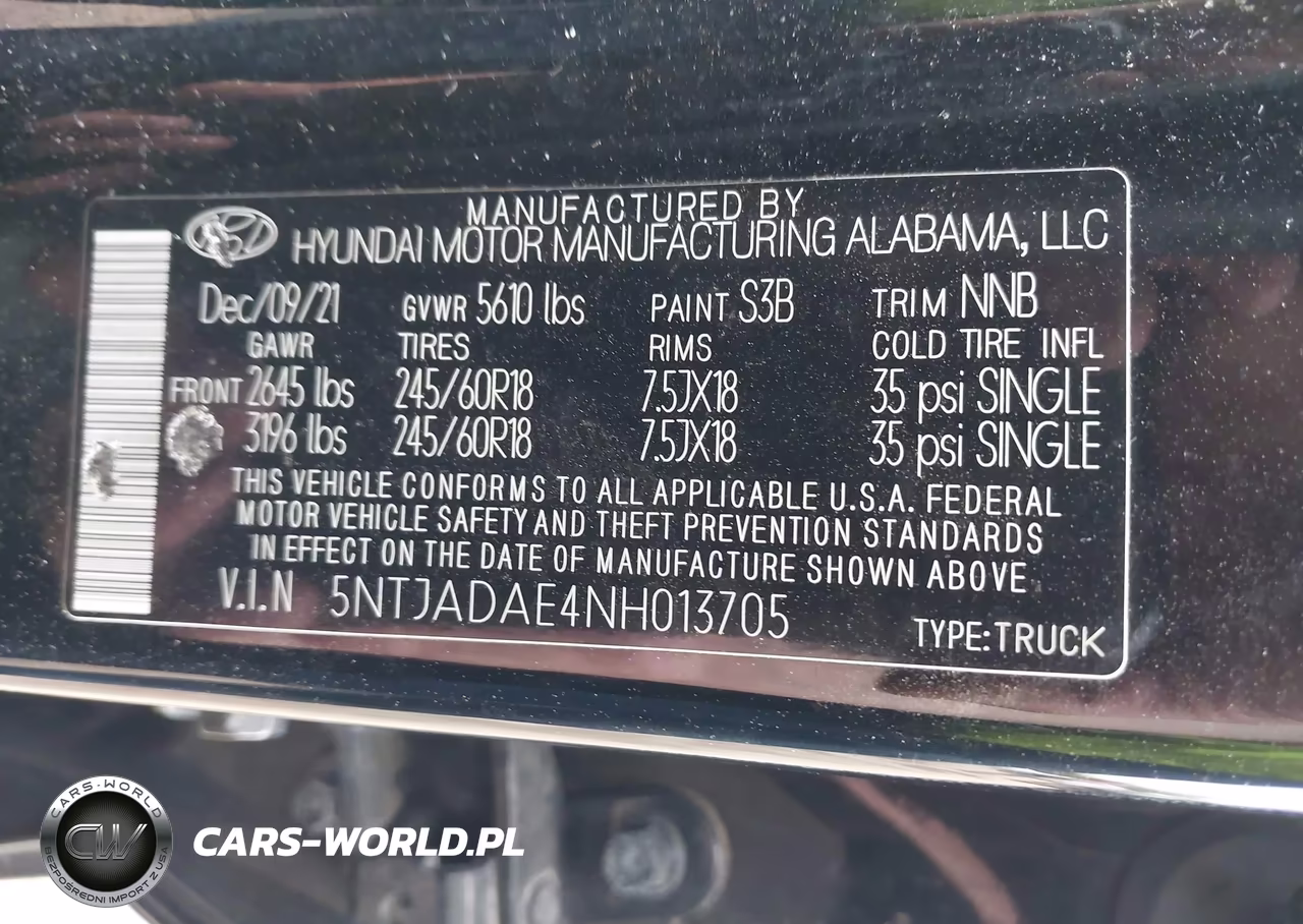 2022 Hyundai Santa Cruz Se VIN:5NTJADAE4NH013705 - 9
