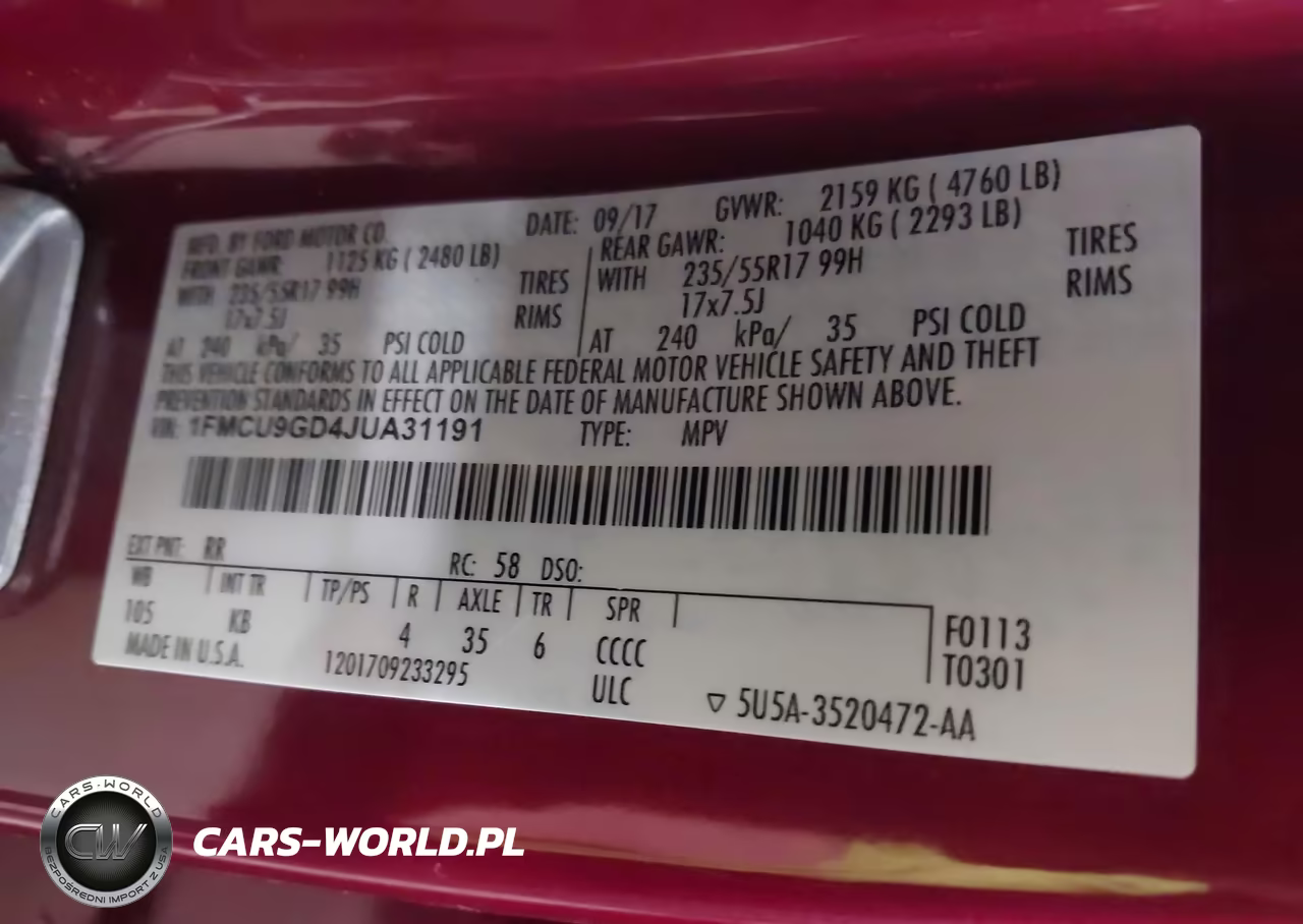 2018 Ford Escape Se VIN:1FMCU9GD4JUA31191 - 9