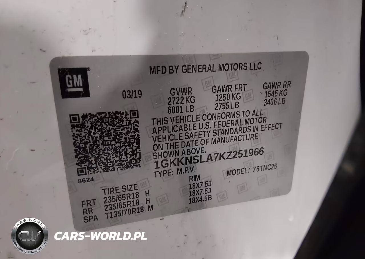 2019 GMC Acadia Sle-2 VIN:1GKKNSLA7KZ251966 - 9
