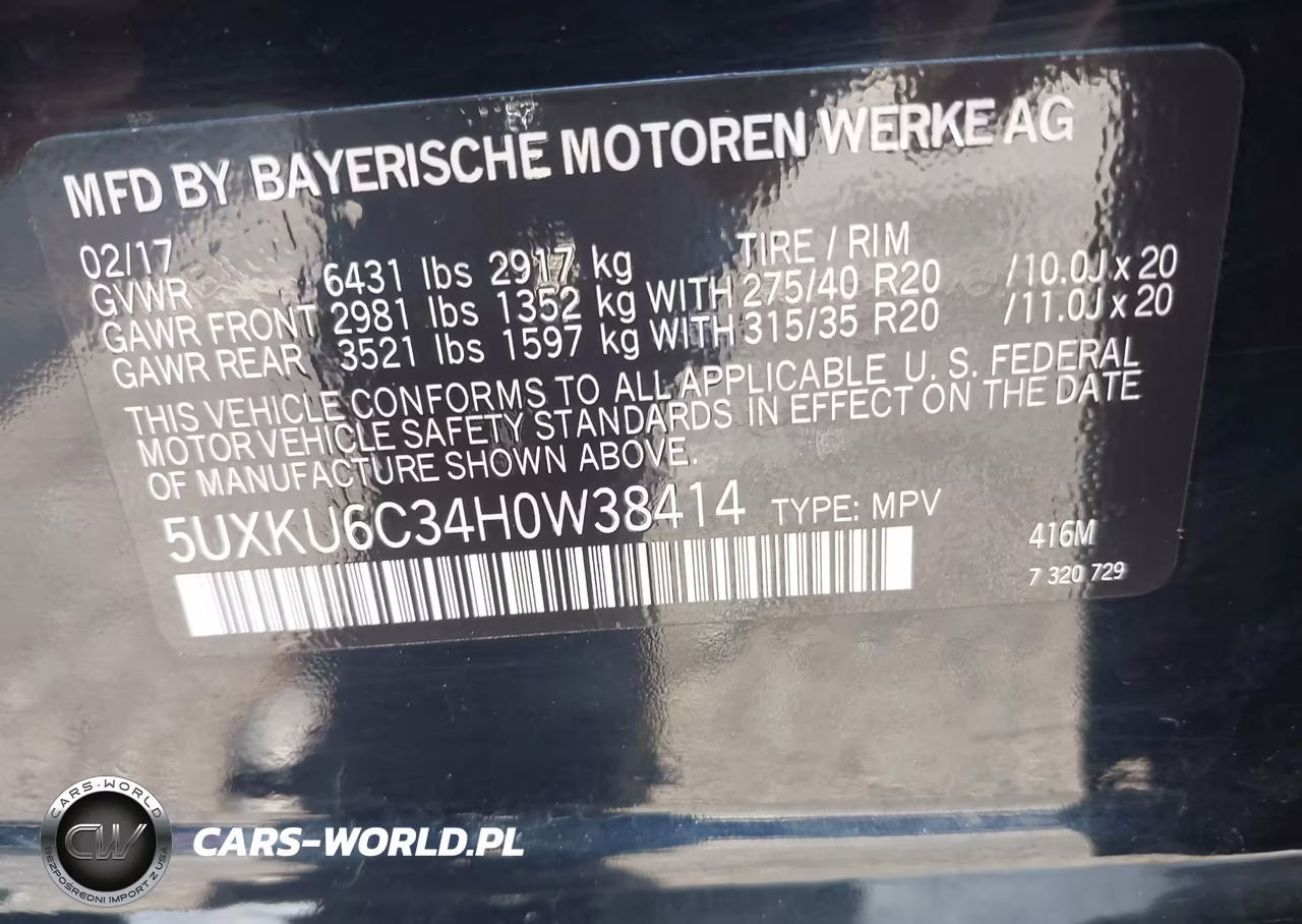 2017 BMW X6 xDrive50I VIN:5UXKU6C34H0W38414 - 9