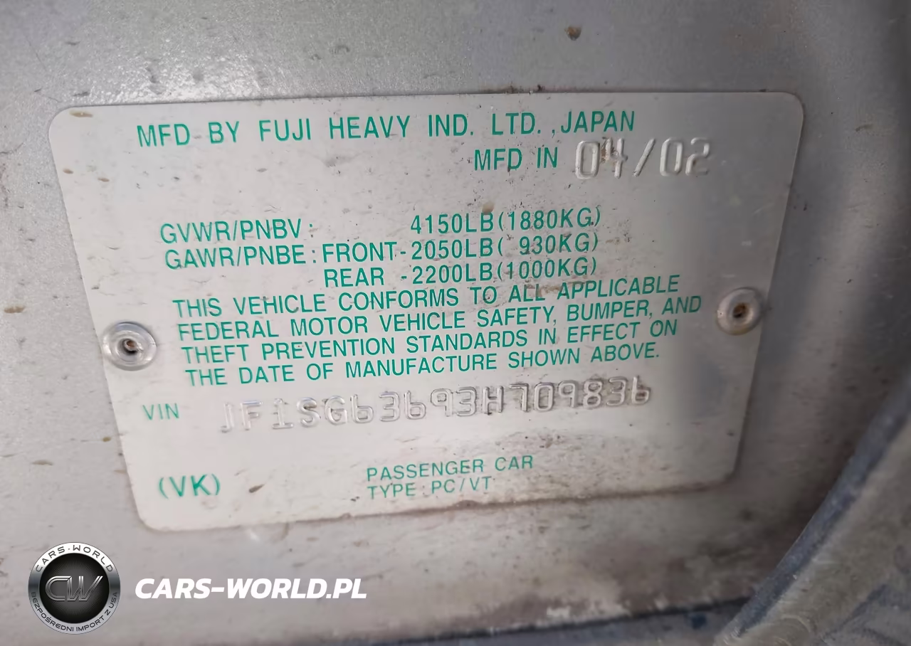 2003 Subaru Forester X VIN:JF1SG63693H709836 - 9