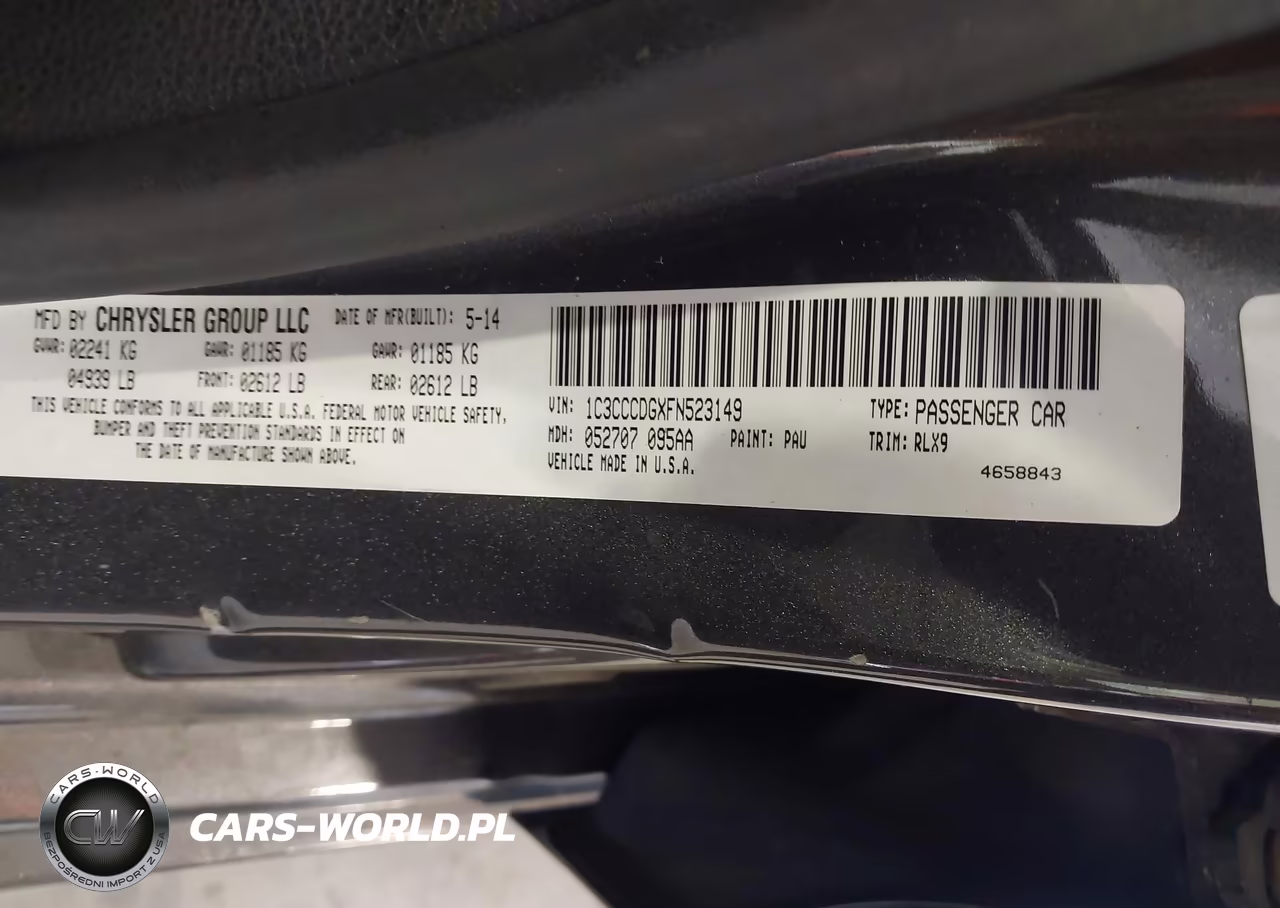 2015 Chrysler 200 S VIN:1C3CCCDGXFN523149 - 9