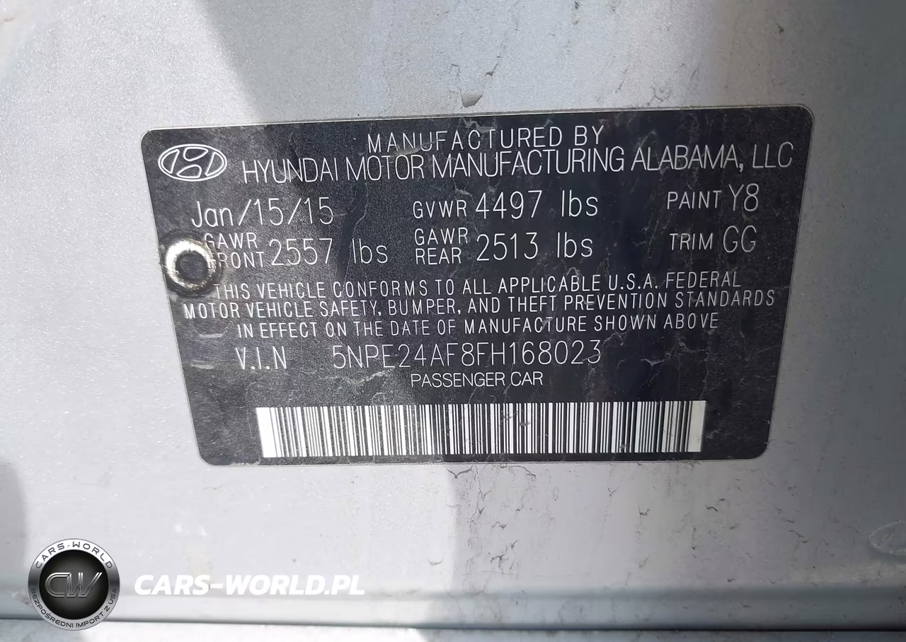 2015 Hyundai Sonata Se VIN:5NPE24AF8FH168023 - 9
