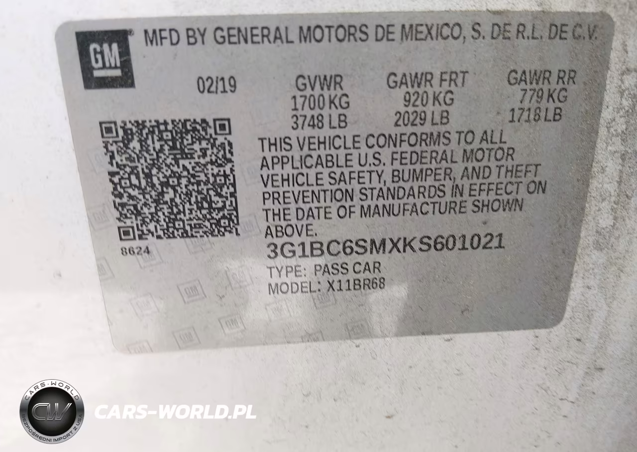 2019 Chevrolet Cruze Ls VIN:3G1BC6SMXKS601021 - 9