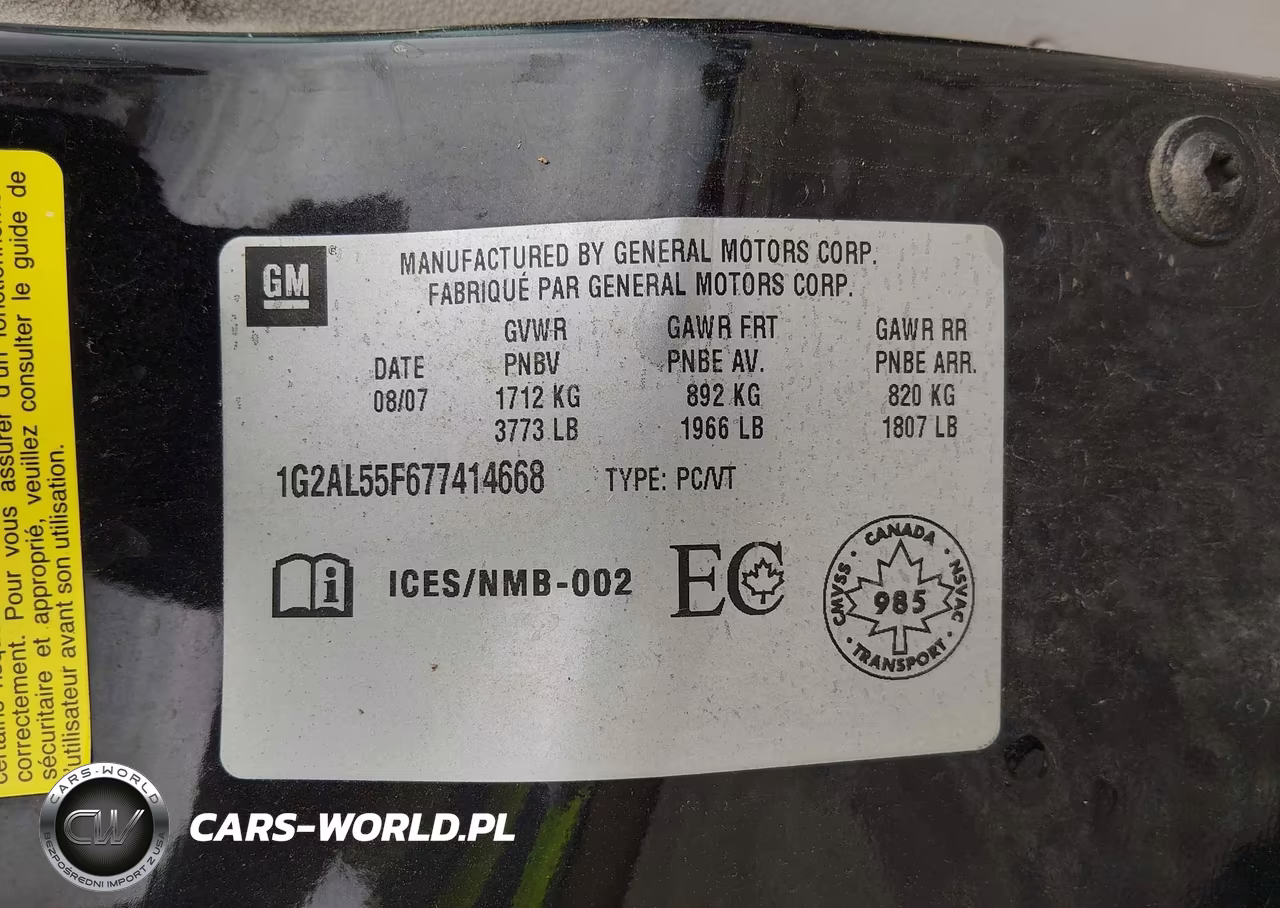 2007 Pontiac G5 Se VIN:1G2AL55F677414668 - 9